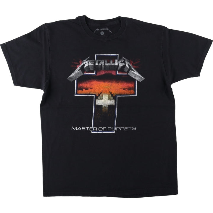 METALLICA Metallica Band T-shirt Band T Men's L size cotton black type Vintage Second Hand