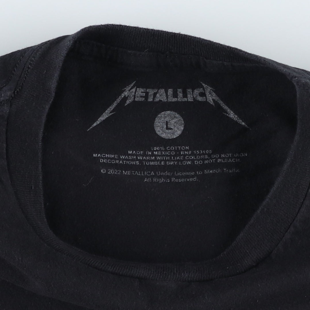 METALLICA Metallica Band T-shirt Band T Men's L size cotton black type Vintage Second Hand