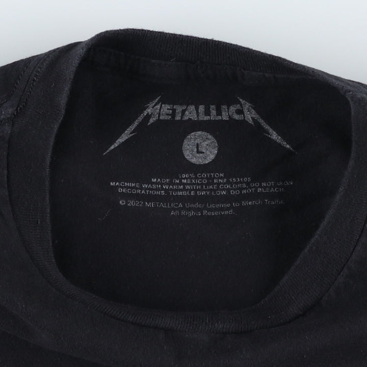 METALLICA Metallica Band T-shirt Band T Men's L size cotton black type Vintage Second Hand