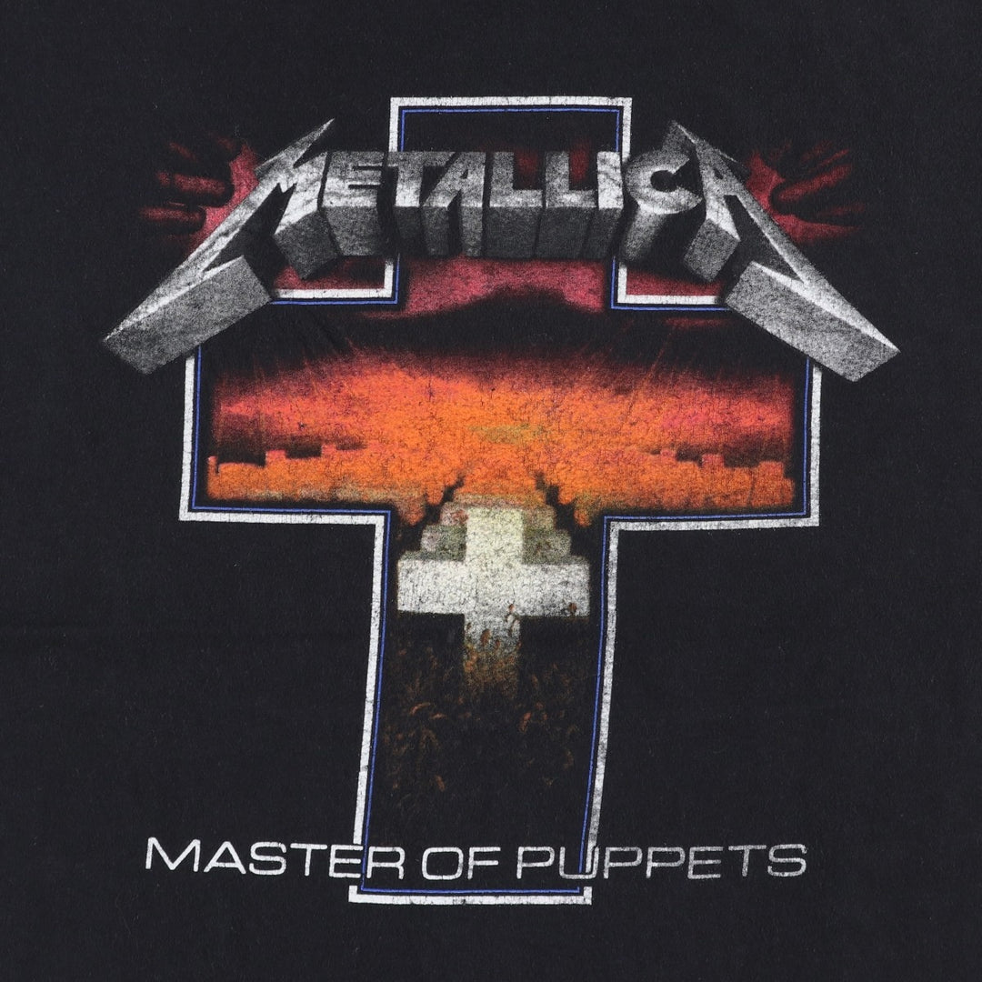 METALLICA Metallica Band T-shirt Band T Men's L size cotton black type Vintage Second Hand