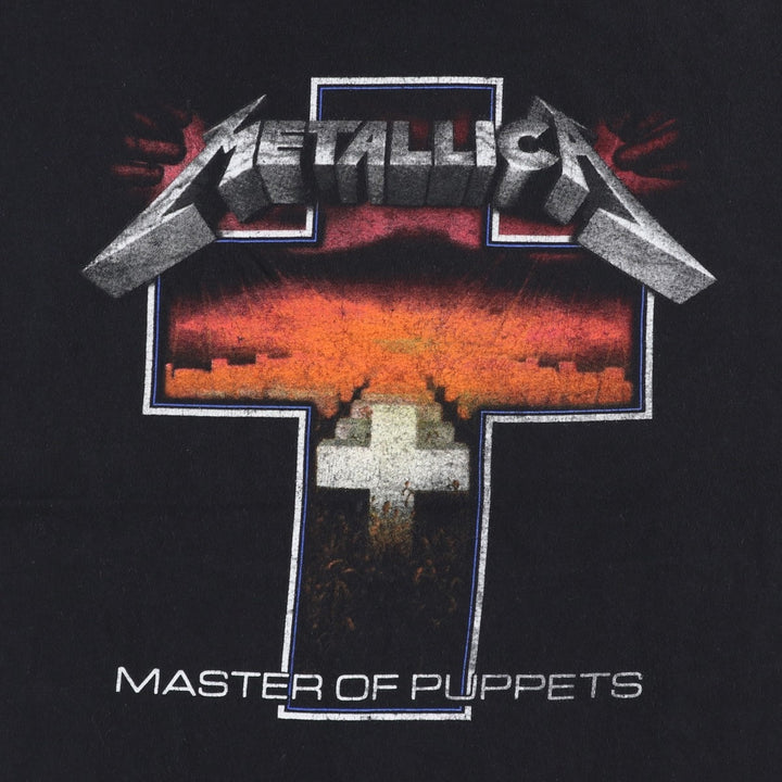 METALLICA Metallica Band T-shirt Band T Men's L size cotton black type Vintage Second Hand