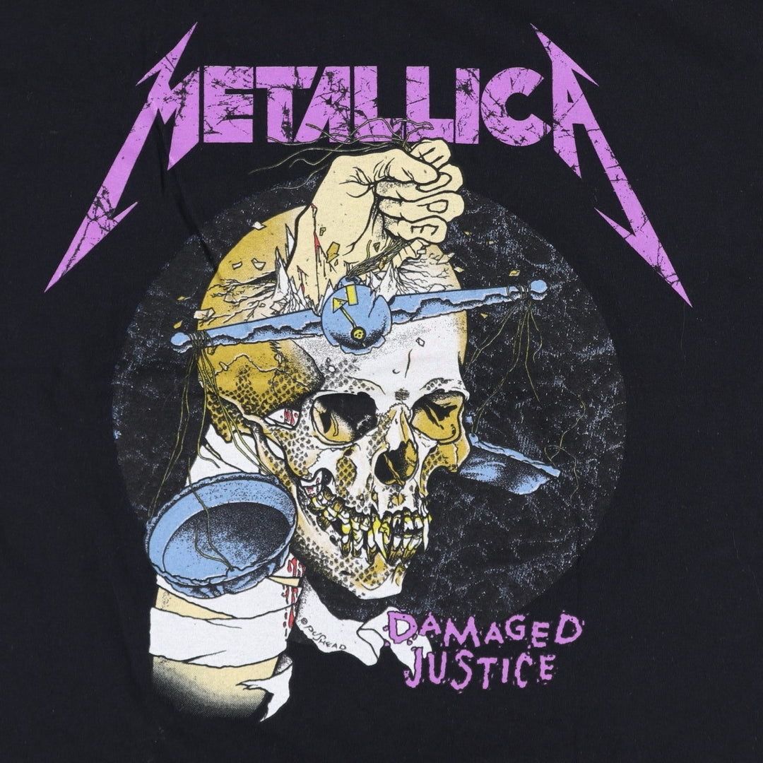 METALLICA Skull Pattern Band T-shirt Band Tee Men's M size cotton black type Vintage Second Hand