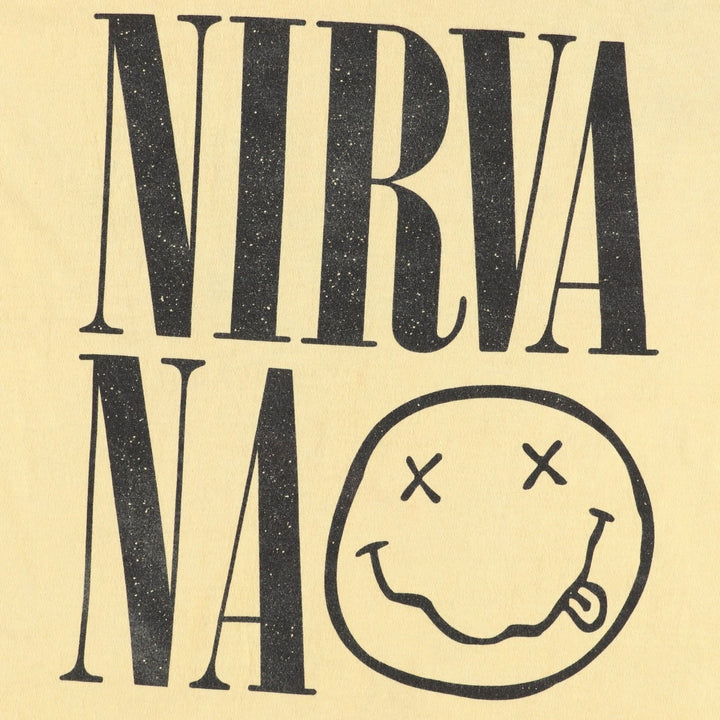 NIRVANA Nirvana Band T-shirt, Band T, Men's L size cotton yellow type Vintage Second Hand