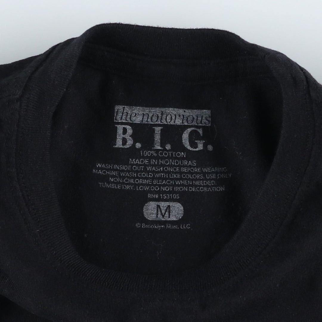 THE NOTORIOUS BIG Notorious BIG Rap T-shirt Rap T Men's M size cotton black type Vintage Second Hand