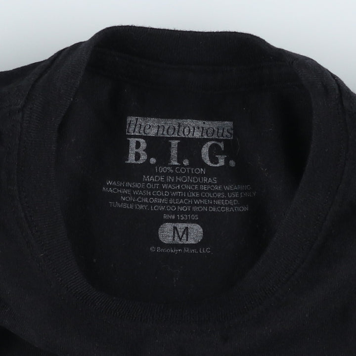 THE NOTORIOUS BIG Notorious BIG Rap T-shirt Rap T Men's M size cotton black type Vintage Second Hand