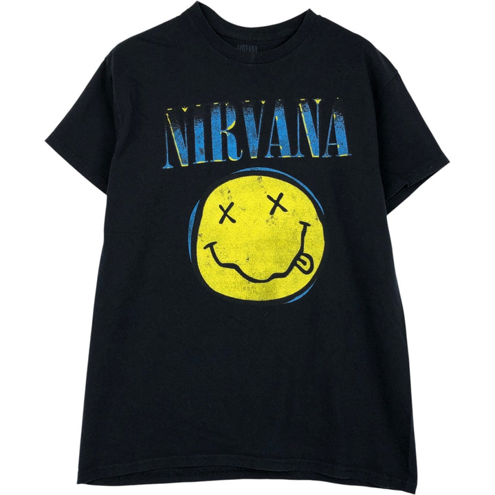NIRVANA Nirvana Band T-shirt, Band T, Men's M size cotton black type Vintage Second Hand