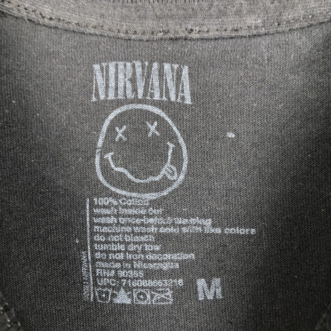 NIRVANA Nirvana Band T-shirt, Band T, Men's M size cotton black type Vintage Second Hand