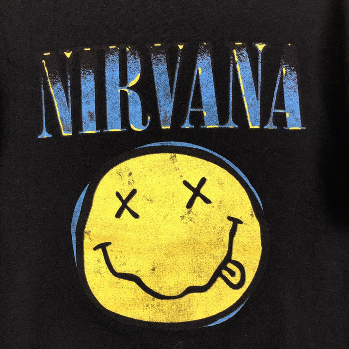 NIRVANA Nirvana Band T-shirt, Band T, Men's M size cotton black type Vintage Second Hand