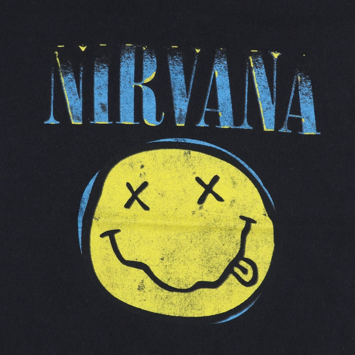 NIRVANA Nirvana Band T-shirt, Band T, Men's L size unclear black type Vintage Second Hand