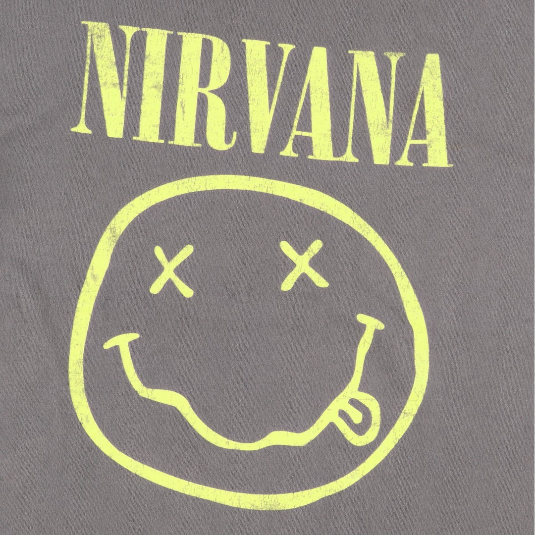 NIRVANA Nirvana Band T-shirt, Band T, Men's L size cotton Charcoal Vintage Second Hand