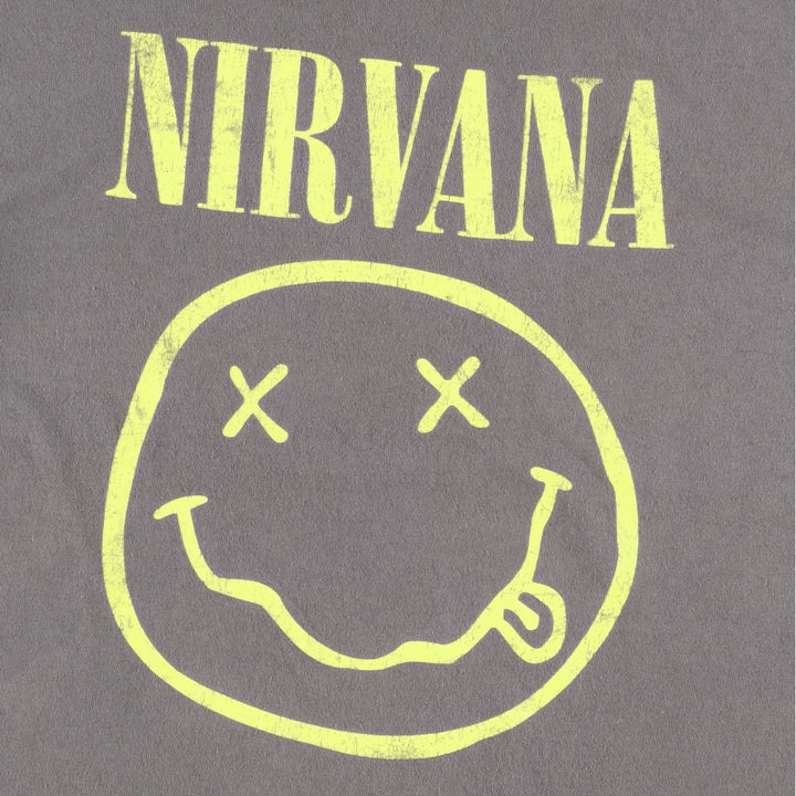 NIRVANA Nirvana Band T-shirt, Band T, Men's L size cotton Charcoal Vintage Second Hand