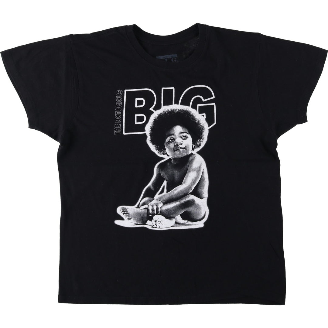 THE NOTORIOUS BIG Notorious BIG Rap T-shirt Rap T Men's L size cotton black type Vintage Second Hand