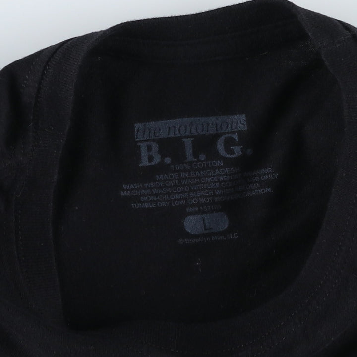 THE NOTORIOUS BIG Notorious BIG Rap T-shirt Rap T Men's L size cotton black type Vintage Second Hand
