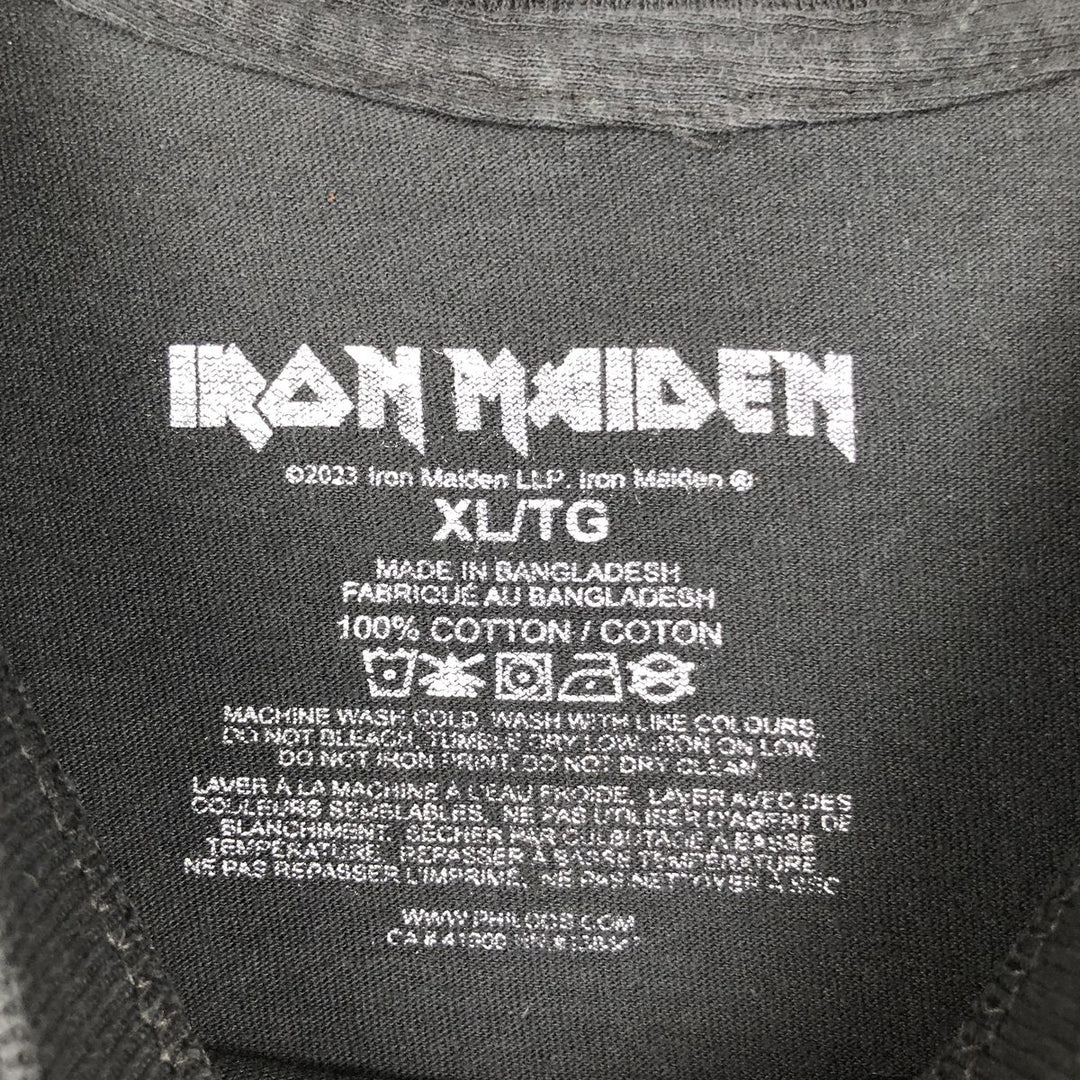 IRON MAIDEN Iron Maiden Band T-shirt Band T Men's XL size cotton black type Vintage Second Hand