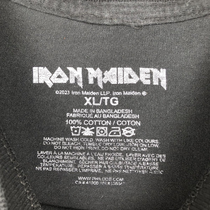 IRON MAIDEN Iron Maiden Band T-shirt Band T Men's XL size cotton black type Vintage Second Hand