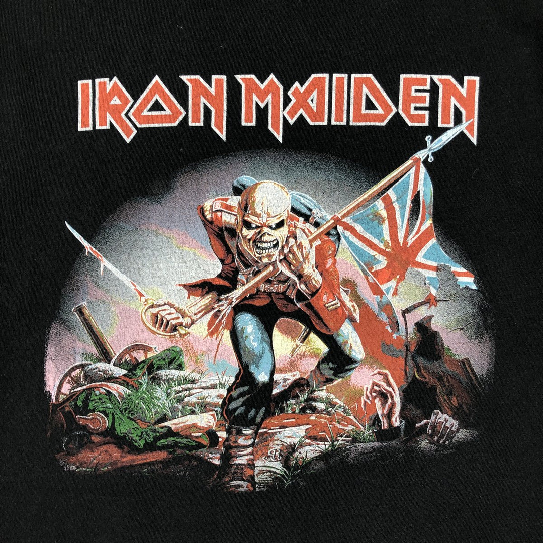 IRON MAIDEN Iron Maiden Band T-shirt Band T Men's XL size cotton black type Vintage Second Hand