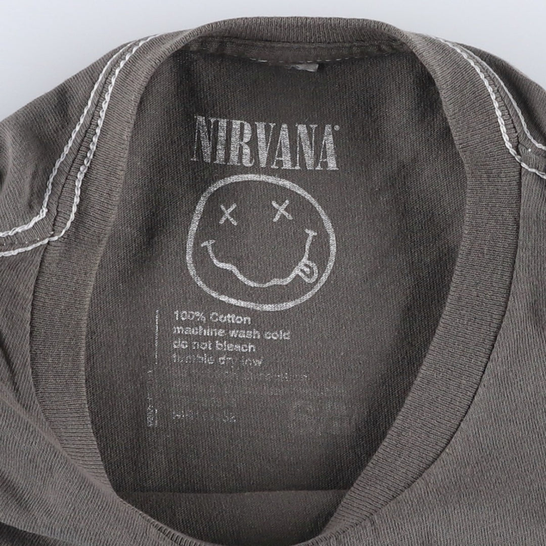 NIRVANA Nirvana Band T-shirt Band T Men's S size cotton Charcoal Vintage Second Hand
