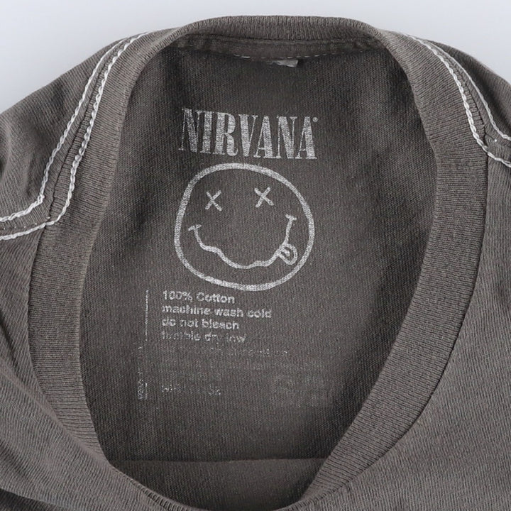 NIRVANA Nirvana Band T-shirt Band T Men's S size cotton Charcoal Vintage Second Hand