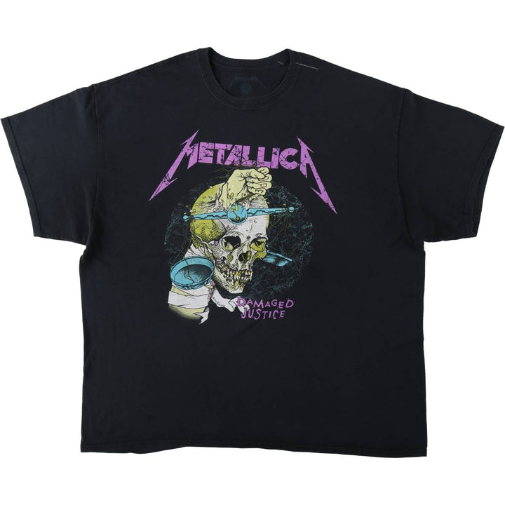 METALLICA Skull Pattern Band T-shirt, Band Tee, Men's XL size cotton black type Vintage Second Hand