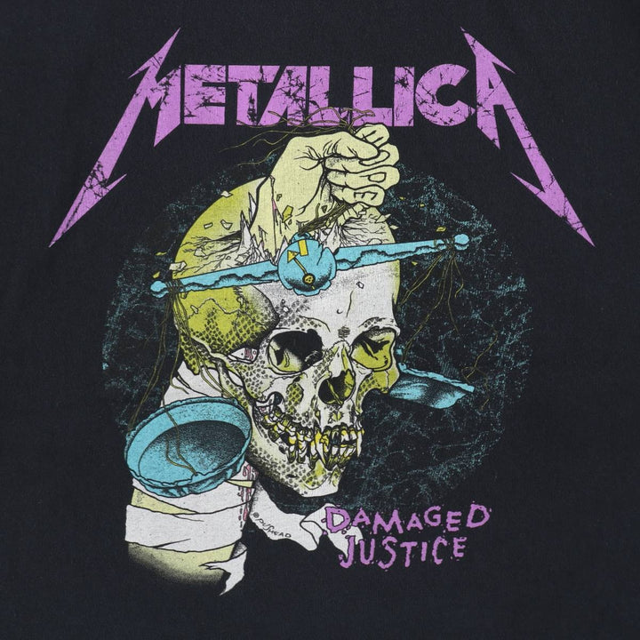 METALLICA Skull Pattern Band T-shirt, Band Tee, Men's XL size cotton black type Vintage Second Hand