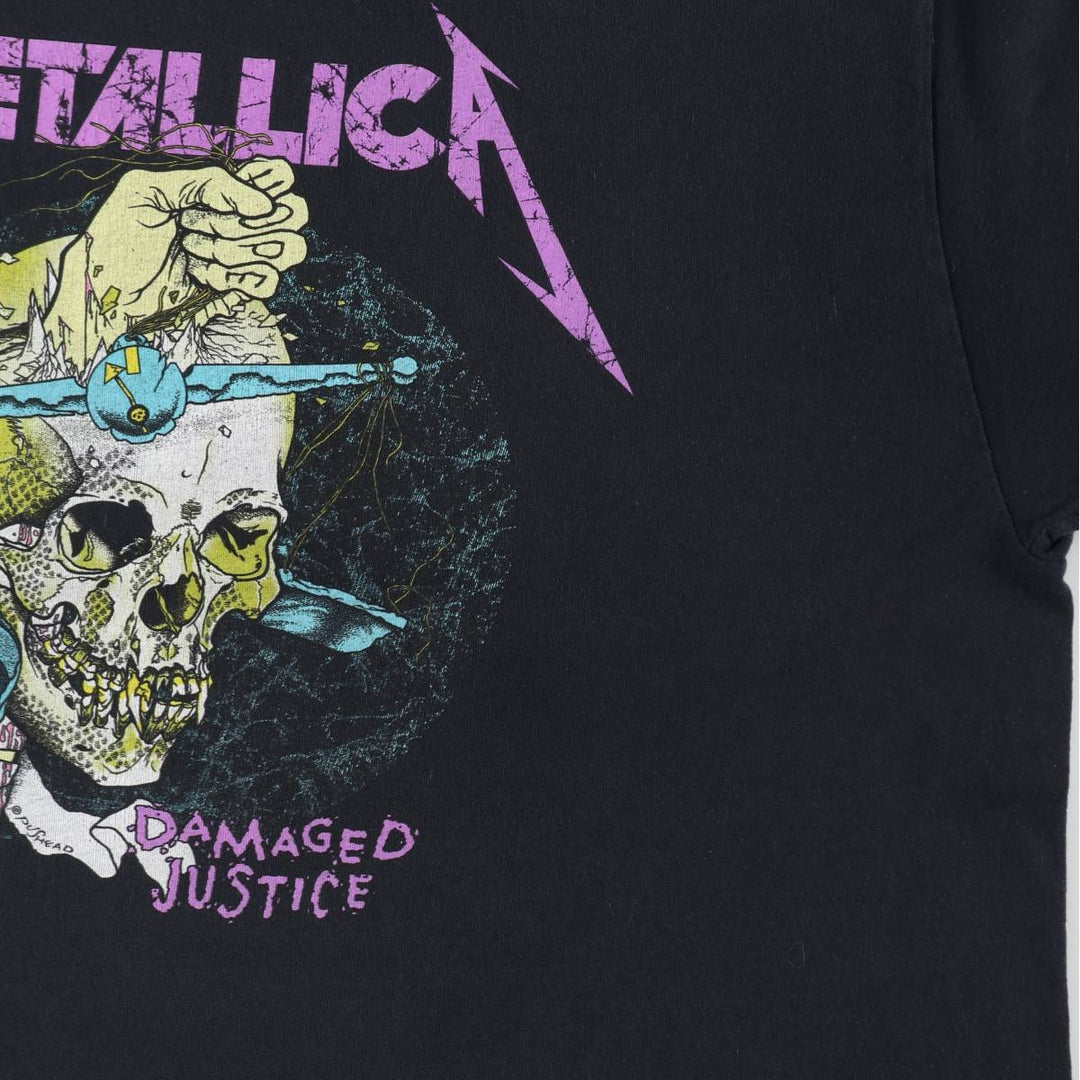 METALLICA Skull Pattern Band T-shirt, Band Tee, Men's XL size cotton black type Vintage Second Hand