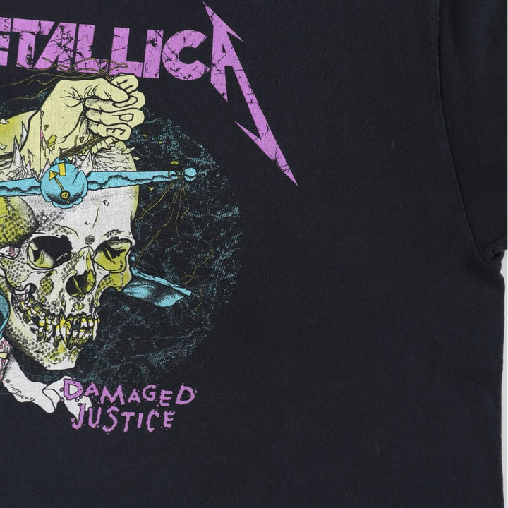 METALLICA Skull Pattern Band T-shirt, Band Tee, Men's XL size cotton black type Vintage Second Hand