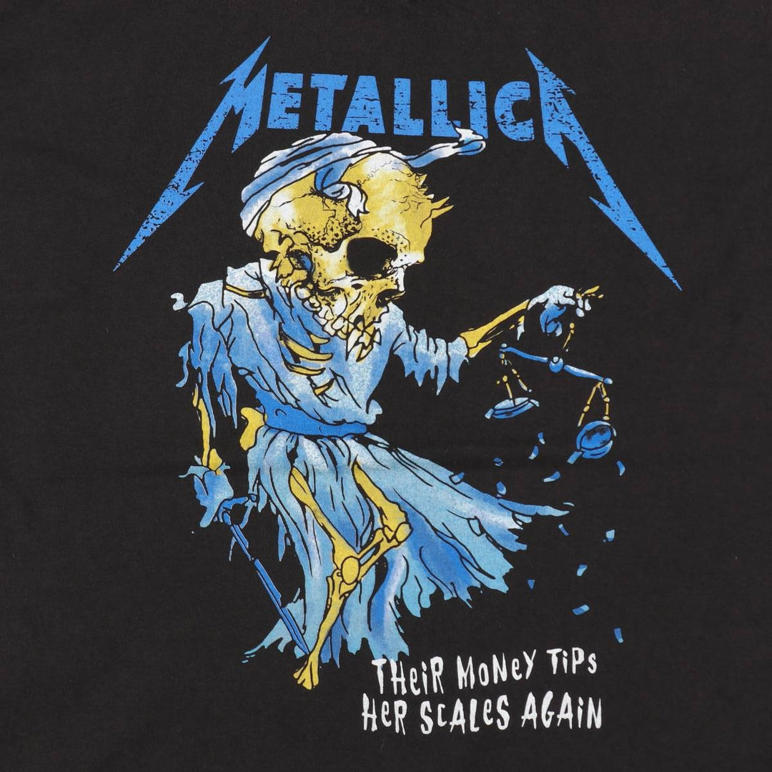 METALLICA Skull Pattern Band T-shirt, Band Tee, Men's XL size unclear black type Vintage Second Hand