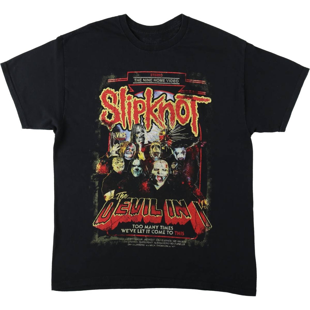 Slipknot Band T-shirt, Band T, Men's L size cotton black type Vintage Second Hand