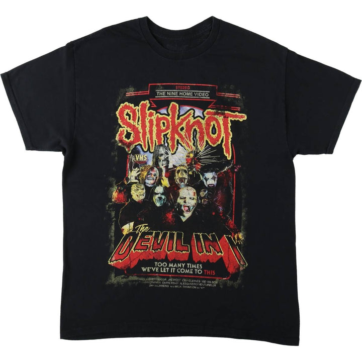 Slipknot Band T-shirt, Band T, Men's L size cotton black type Vintage Second Hand