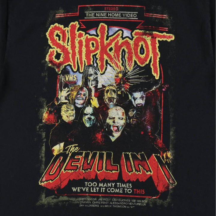 Slipknot Band T-shirt, Band T, Men's L size cotton black type Vintage Second Hand