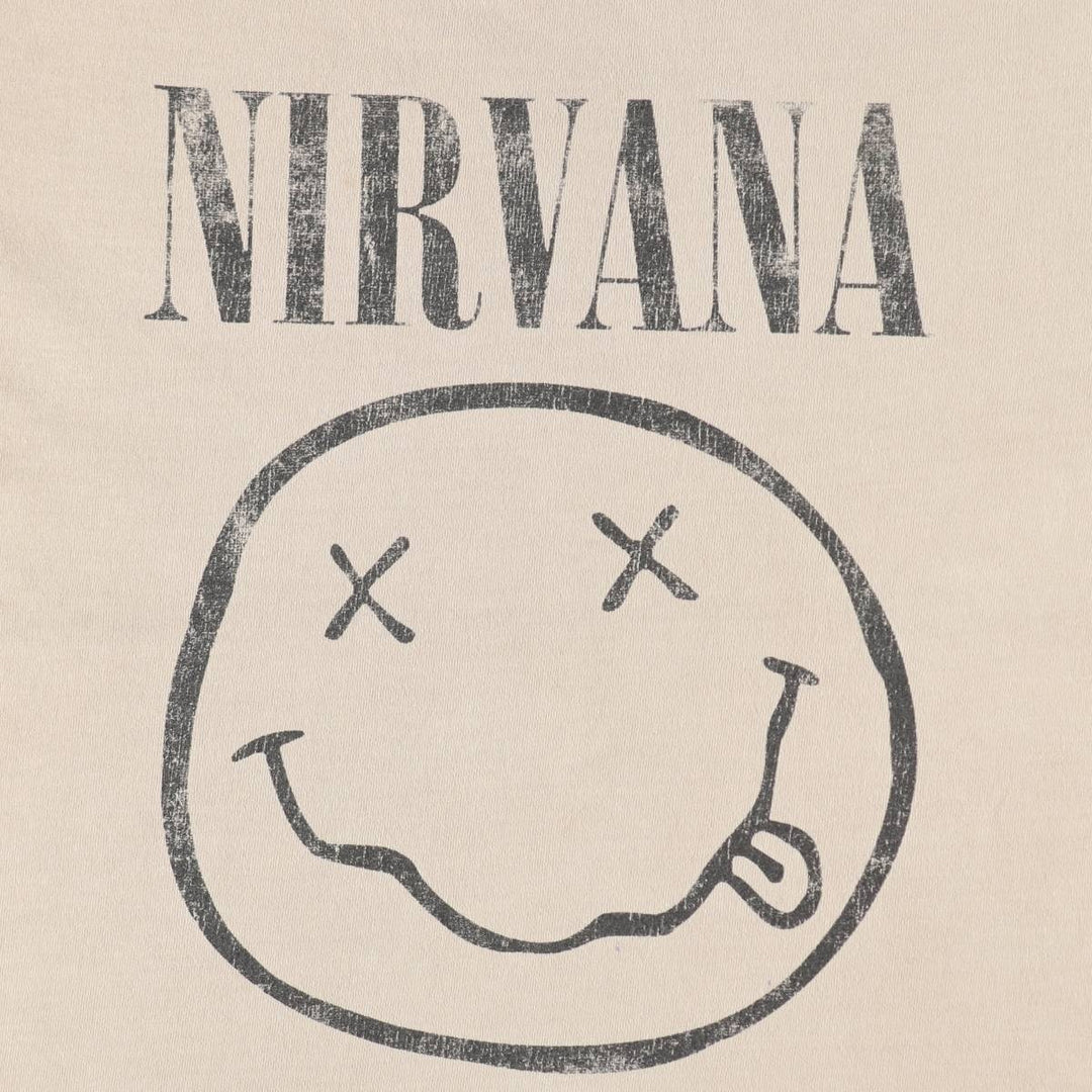 NIRVANA Nirvana Band T-shirt, Band T, Men's M size cotton Beige type Vintage Second Hand