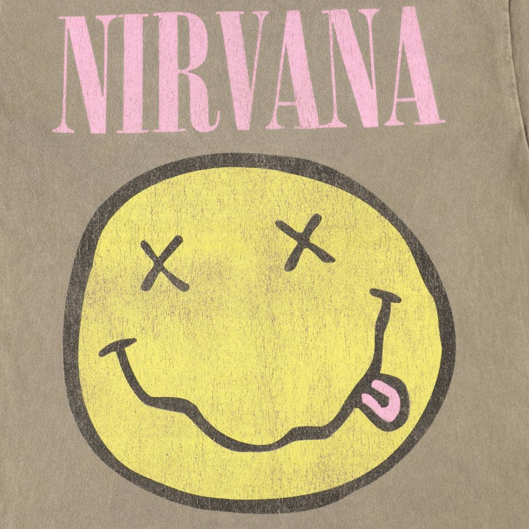 NIRVANA Nirvana Band T-shirt, Band T, Men's M size cotton beige type brown Vintage Second Hand