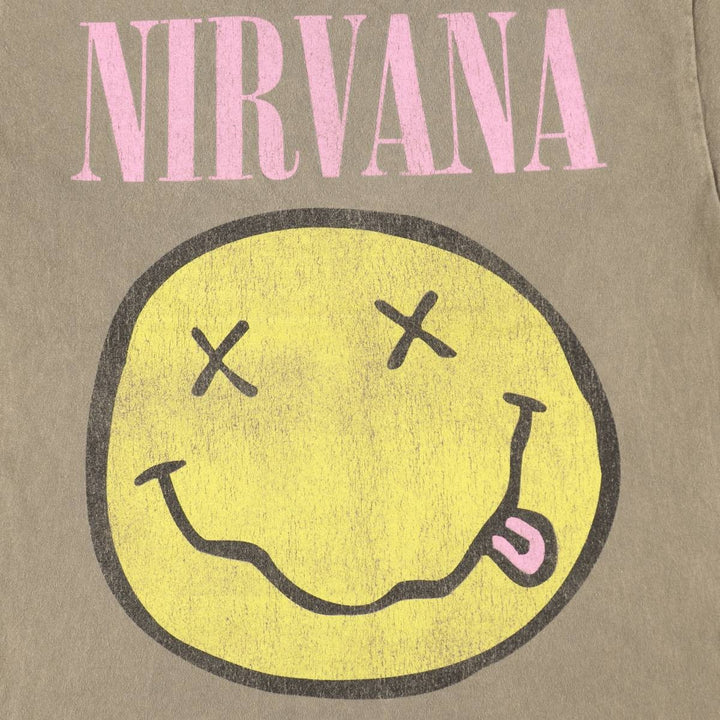 NIRVANA Nirvana Band T-shirt, Band T, Men's M size cotton beige type brown Vintage Second Hand