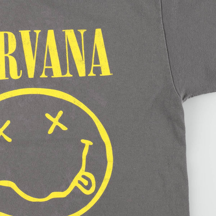 NIRVANA Nirvana Band T-shirt, Band T, Men's L size cotton Charcoal Vintage Second Hand