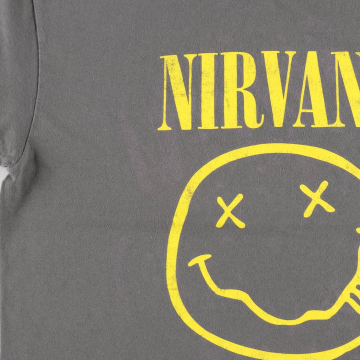 NIRVANA Nirvana Band T-shirt, Band T, Men's L size cotton Charcoal Vintage Second Hand