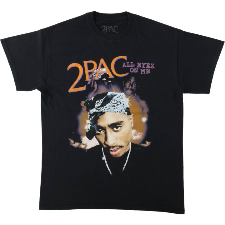 2pac rap t-shirt, men's size M cotton black type Vintage Second Hand