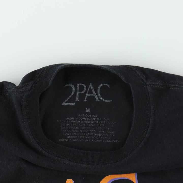 2pac rap t-shirt, men's size M cotton black type Vintage Second Hand