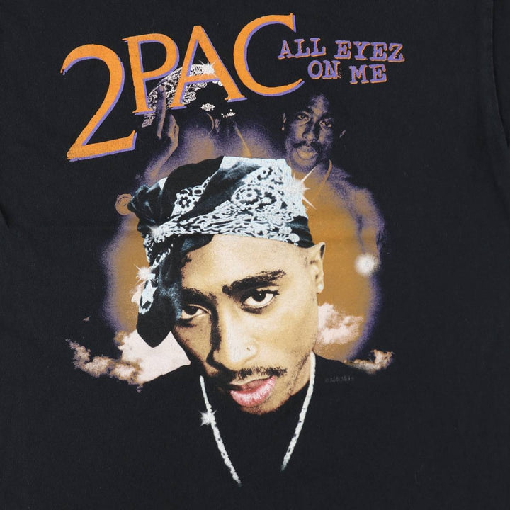 2pac rap t-shirt, men's size M cotton black type Vintage Second Hand