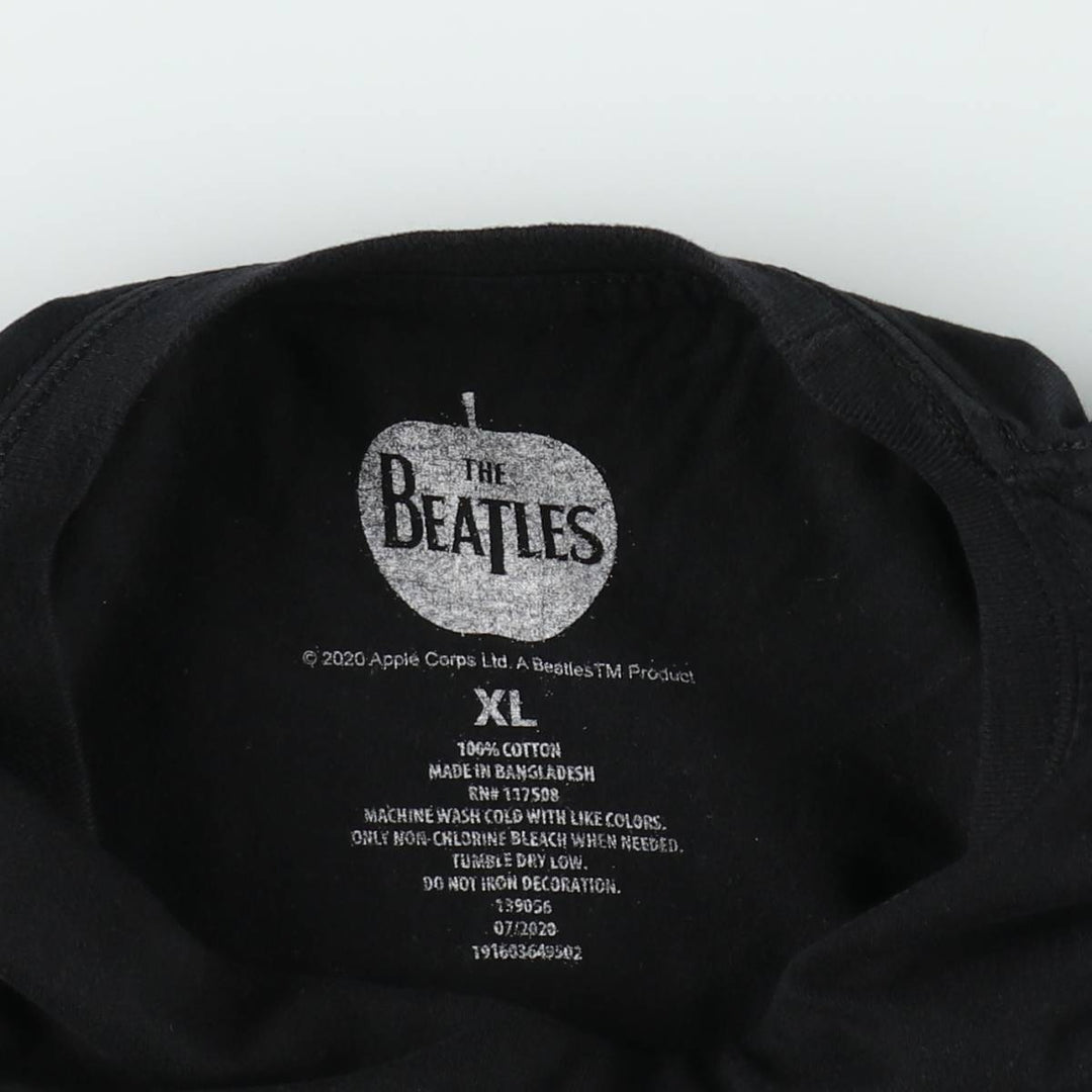 THE BEATLES Band T-shirt, Band T, Men's XL size cotton black type Vintage Second Hand