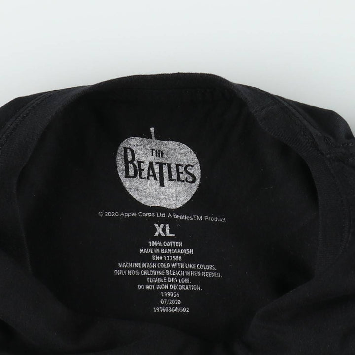 THE BEATLES Band T-shirt, Band T, Men's XL size cotton black type Vintage Second Hand