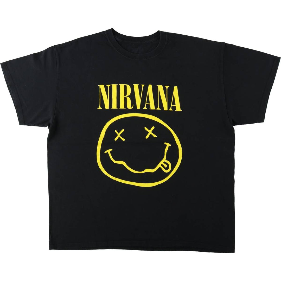 NIRVANA Nirvana Band T-shirt, Band T, Men's XL size cotton black type Vintage Second Hand