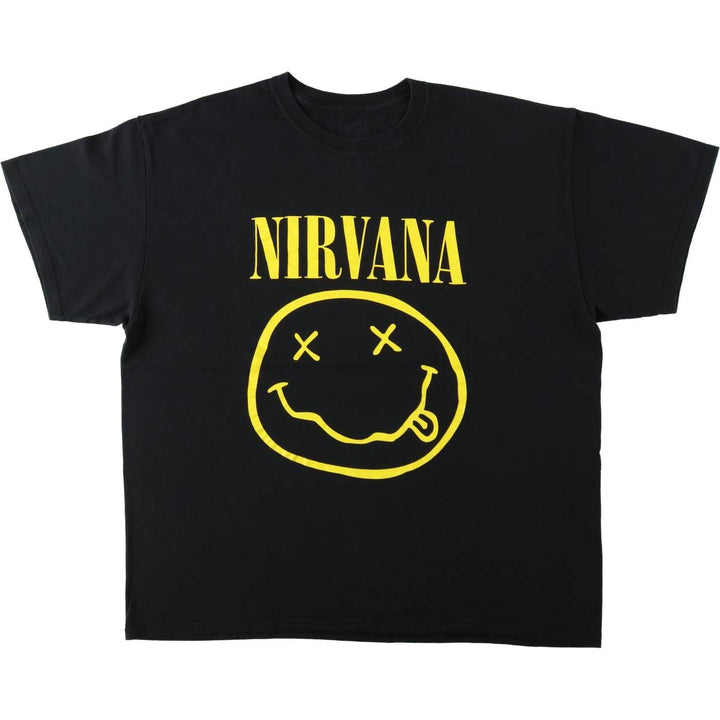 NIRVANA Nirvana Band T-shirt, Band T, Men's XL size cotton black type Vintage Second Hand