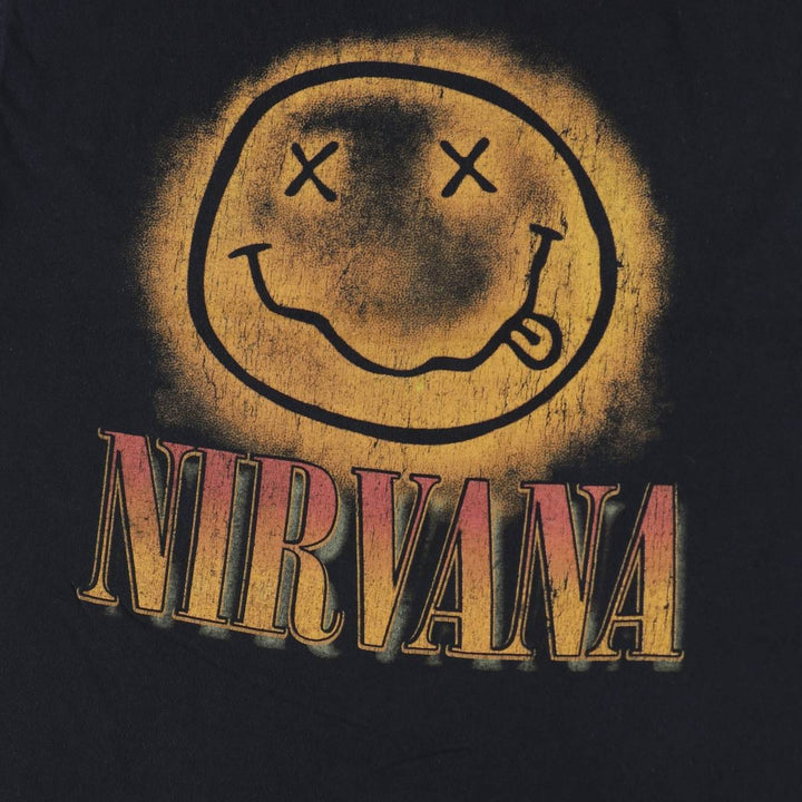 NIRVANA Nirvana Band T-shirt, Band T, Men's M size cotton black type Vintage Second Hand