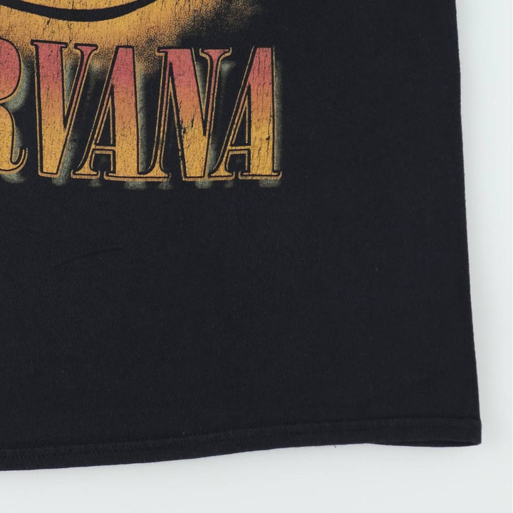 NIRVANA Nirvana Band T-shirt, Band T, Men's M size cotton black type Vintage Second Hand