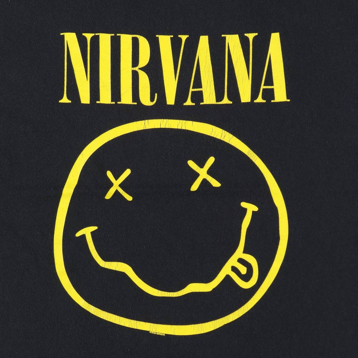 NIRVANA Nirvana Band T-shirt, Band T, Men's L size cotton black type Vintage Second Hand