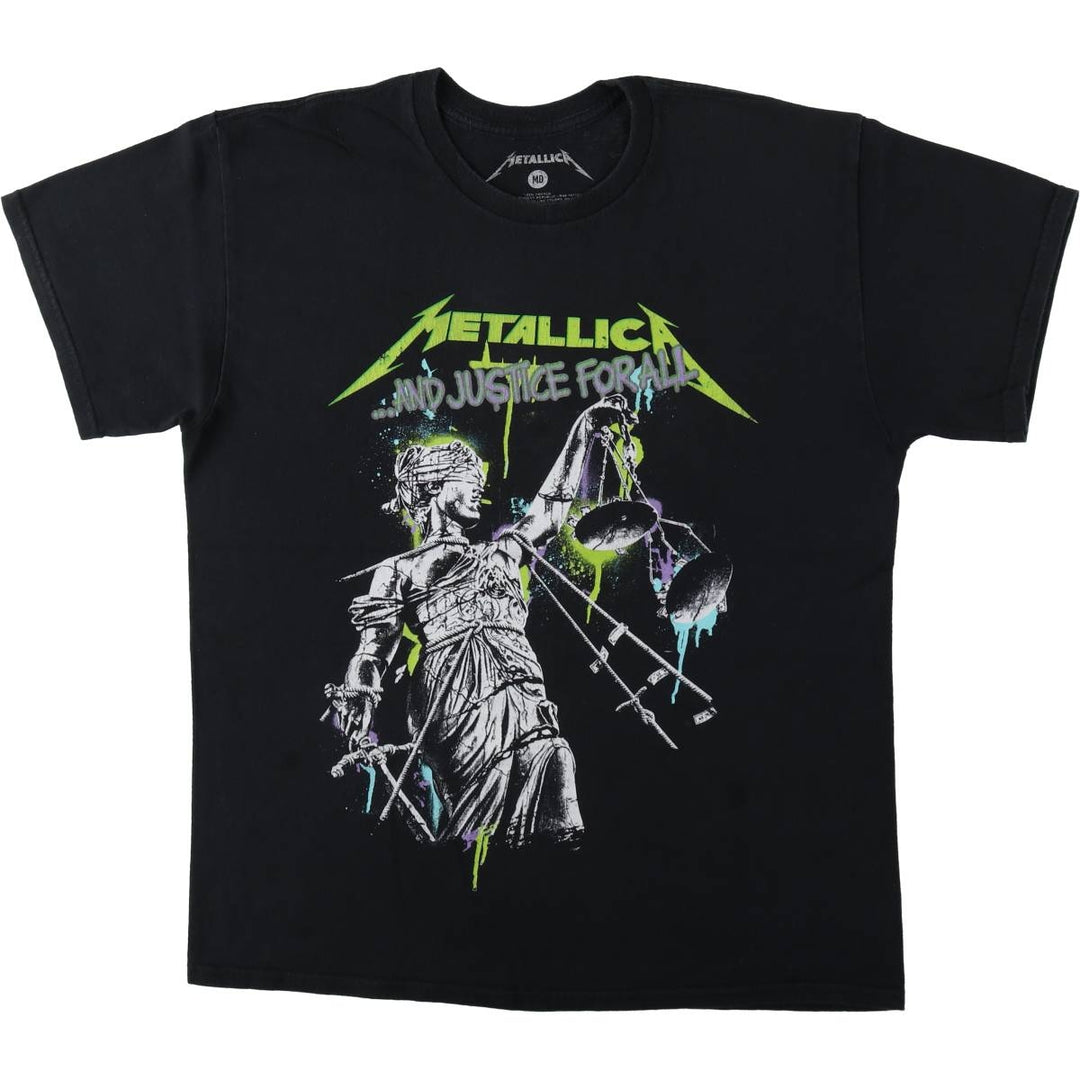 METALLICA Metallica Band T-shirt Band T Men's M size cotton black type Vintage Second Hand