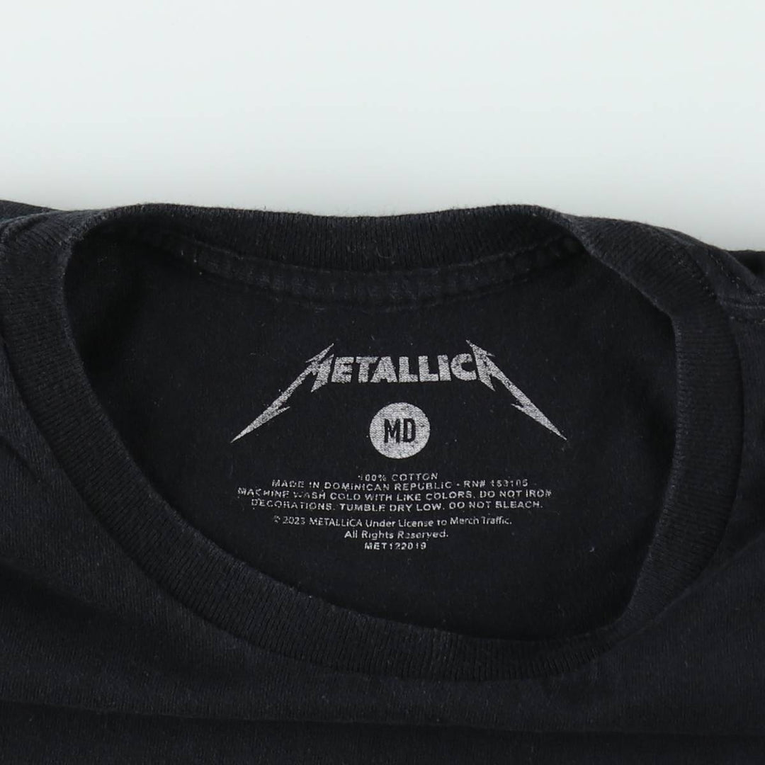 METALLICA Metallica Band T-shirt Band T Men's M size cotton black type Vintage Second Hand