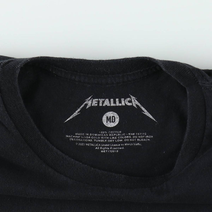 METALLICA Metallica Band T-shirt Band T Men's M size cotton black type Vintage Second Hand