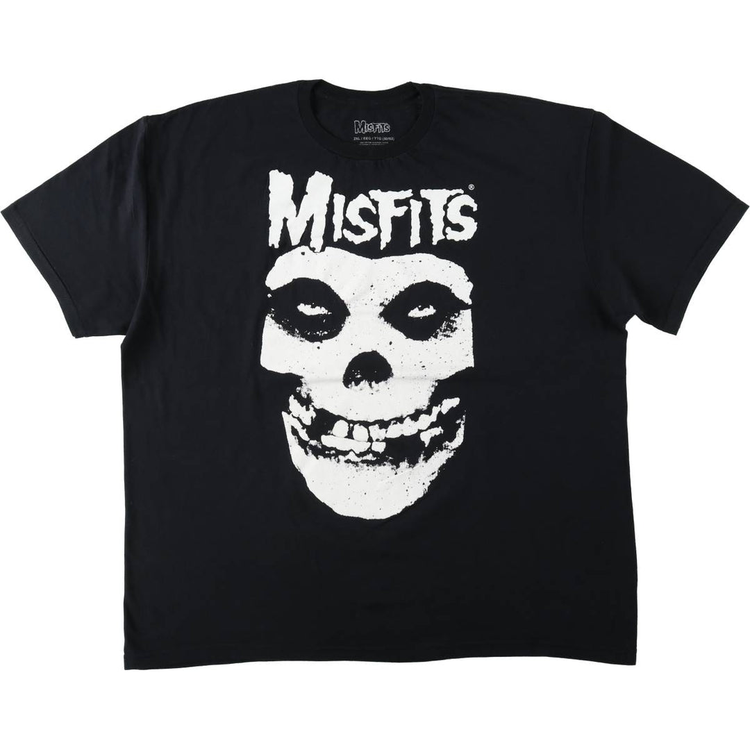 MISFITS Skull Pattern Band T-Shirt (Men's XXL equivalent) cotton black type Vintage Second Hand