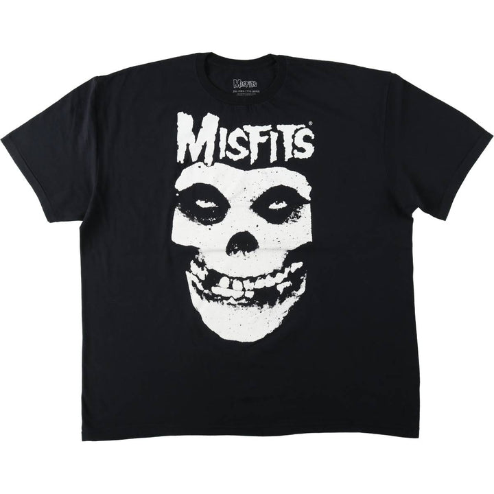 MISFITS Skull Pattern Band T-Shirt (Men's XXL equivalent) cotton black type Vintage Second Hand